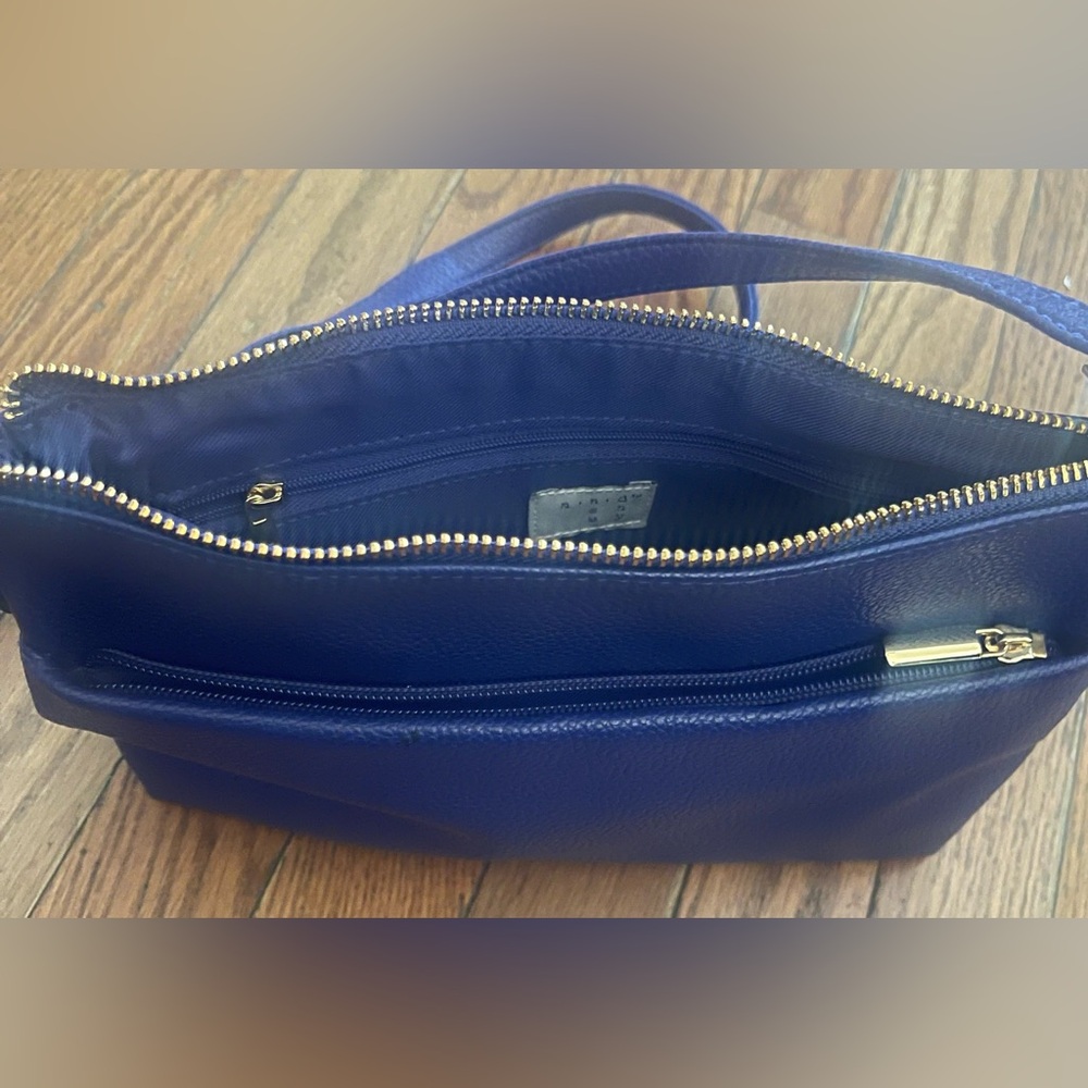 Blue Crossbody Bag - Women's Leather Shoulder Bag - Picture 4 of 4